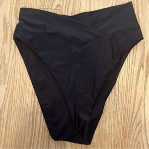 Aerie cross over high waisted bikini bottom size m